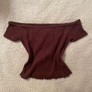 Brown off the shoulder top